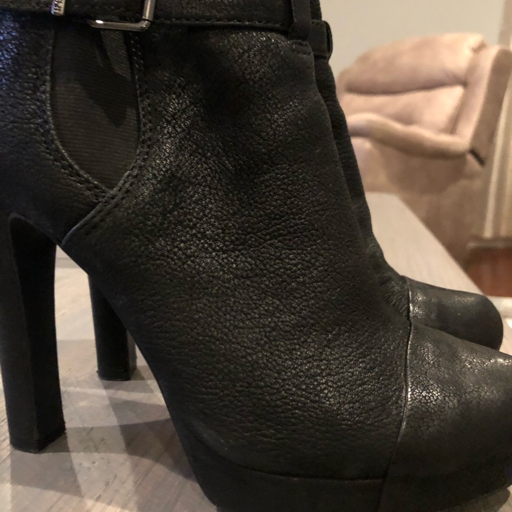 COPY - Black suede platform ankle booties